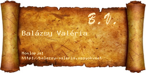 Balázsy Valéria névjegykártya