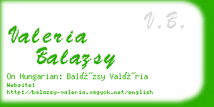 valeria balazsy business card
